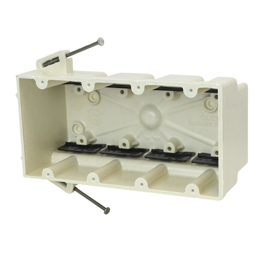4300-NK Four gang electrical box with nails