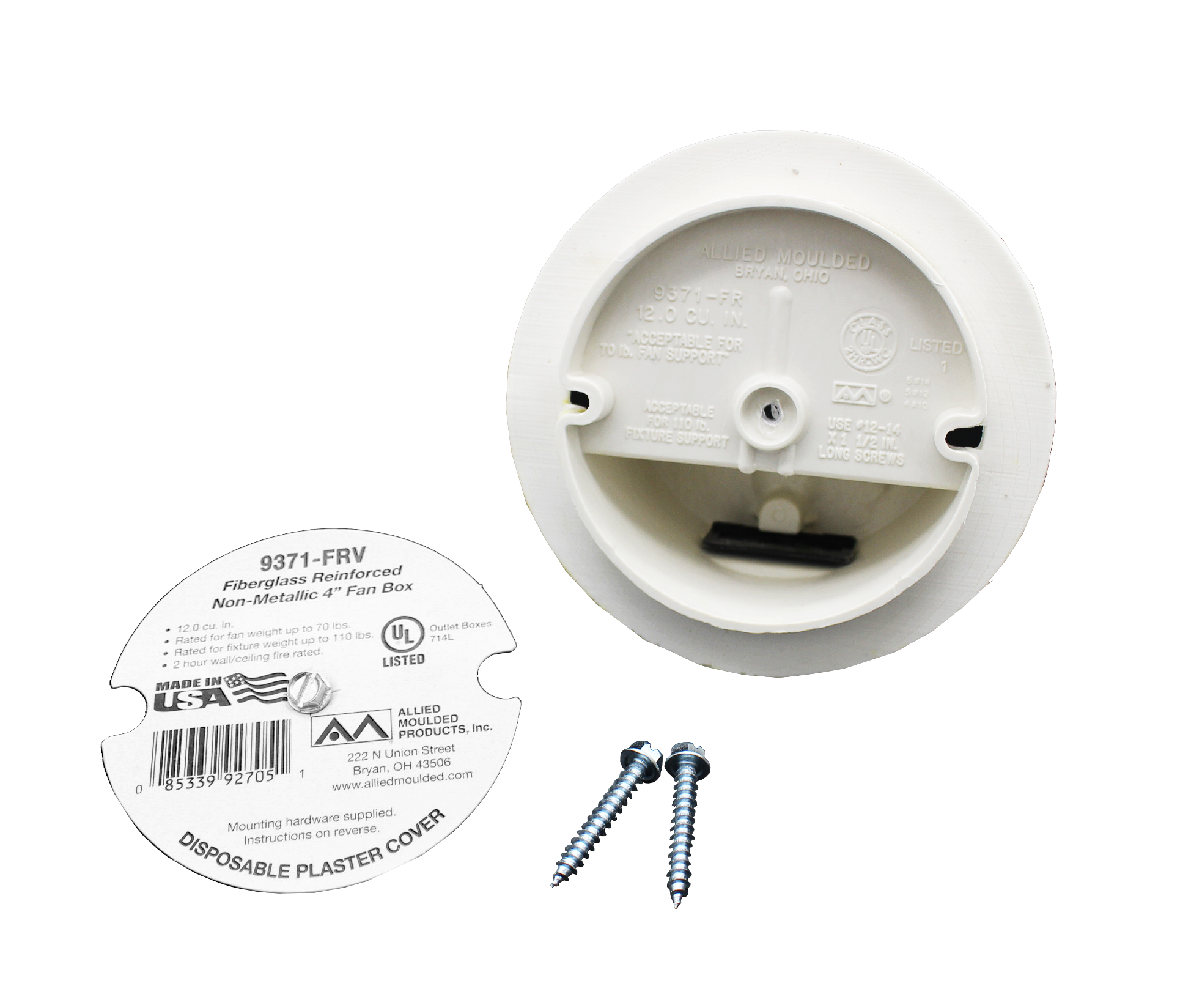 9371-FRV 4 round bottom mount fixture support box airseal flange