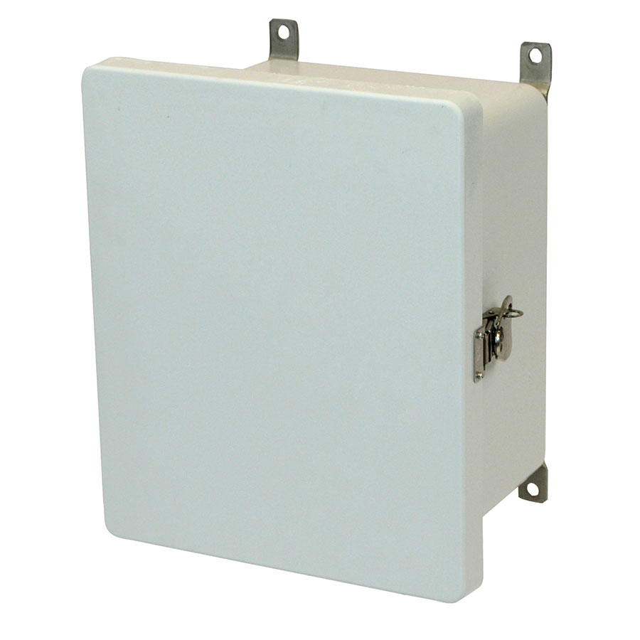 AM1084T Fiberglass enclosure with hinged cover and twist latch