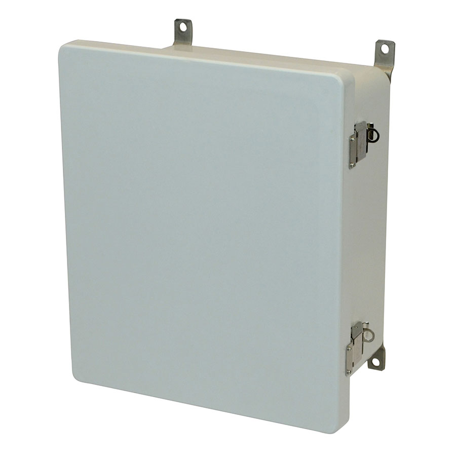 AM1206L Fiberglass enclosure with hinged cover and snap latch