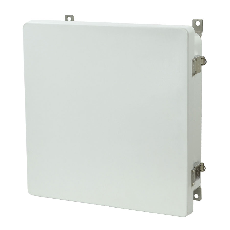 AM1224L Fiberglass enclosure with hinged cover and snap latch
