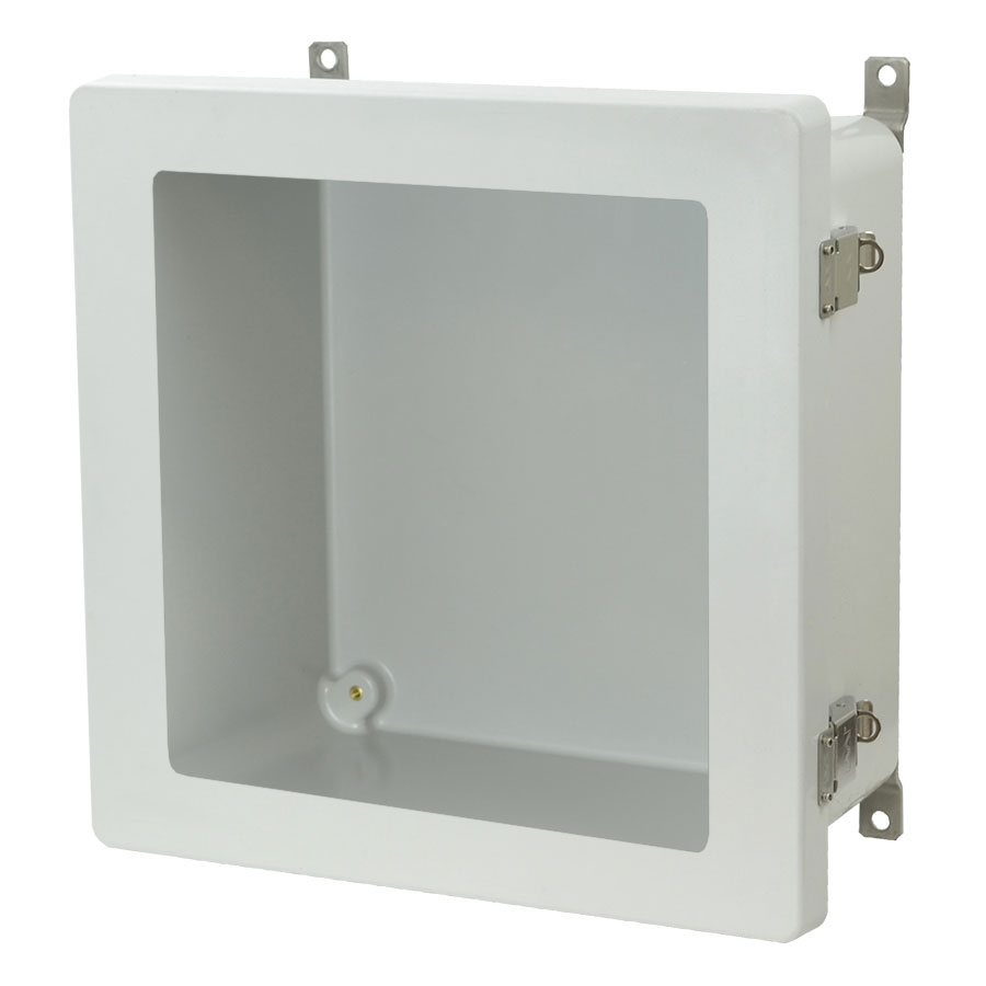 AM1226LW Fiberglass enclosure with hinged window cover and snap latch
