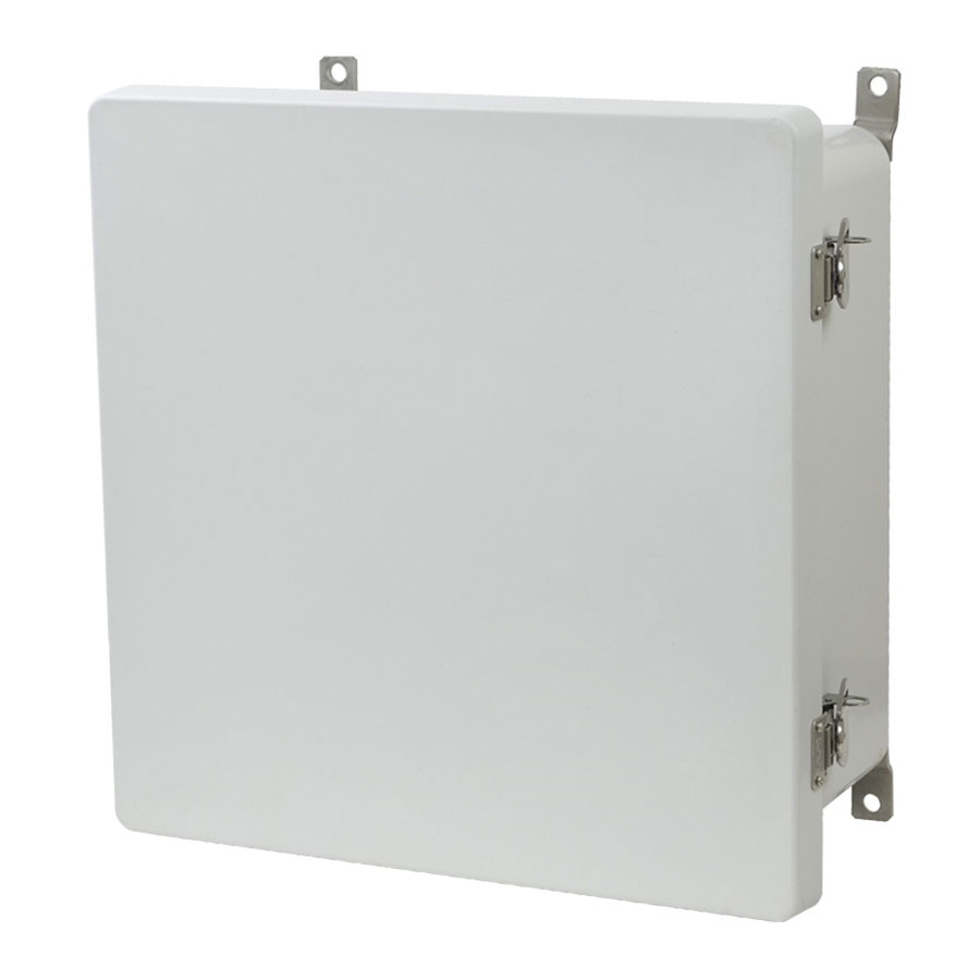 AM1226T Fiberglass enclosure with hinged cover and twist latch