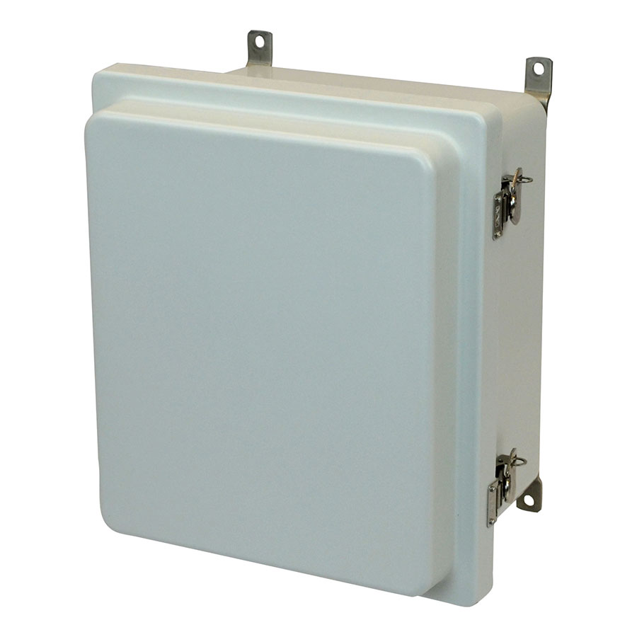 AM1426RT Fiberglass enclosure with raised hinged cover and twist latch
