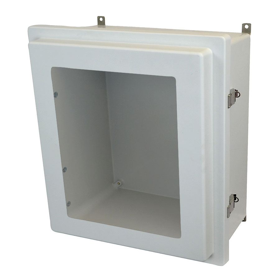 AM1868RLW Fiberglass enclosure with raised hinged window cover and snap latch