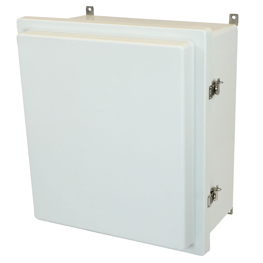 AM1868RT Fiberglass enclosure with raised hinged cover and twist latch