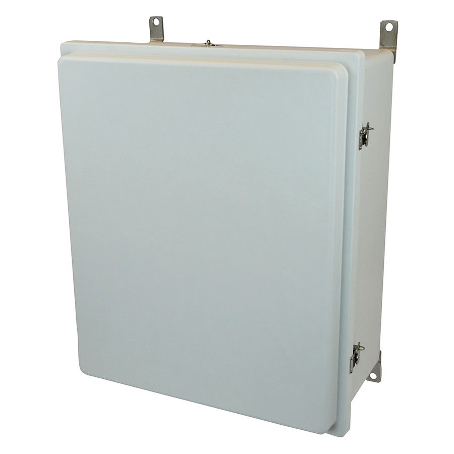 AM24208RT Fiberglass enclosure with raised hinged cover and twist latch