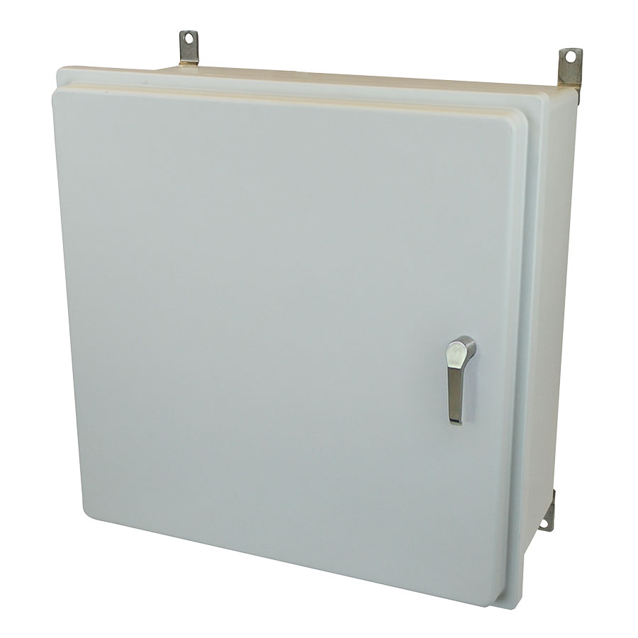 AM24240R3PT Fiberglass enclosure with raised hinged cover and 3point handle