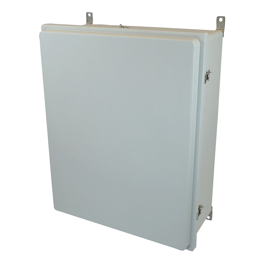 AM30240RT Fiberglass enclosure with raised hinged cover and twist latch