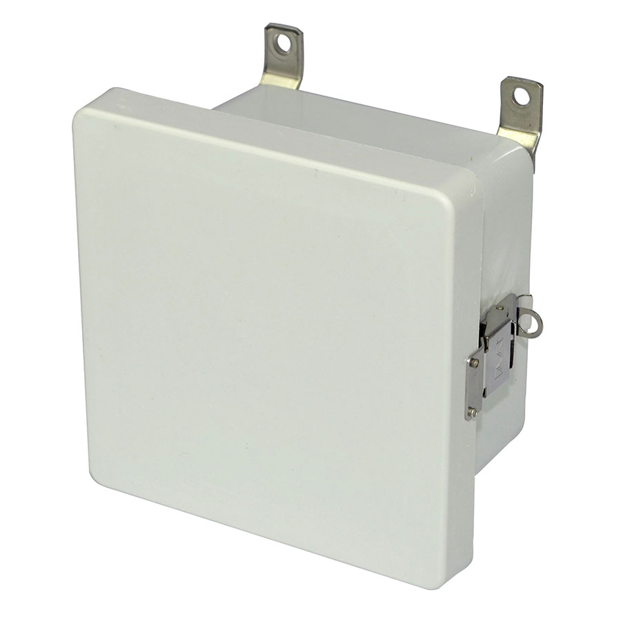 AM664L Fiberglass enclosure with hinged cover and snap latch