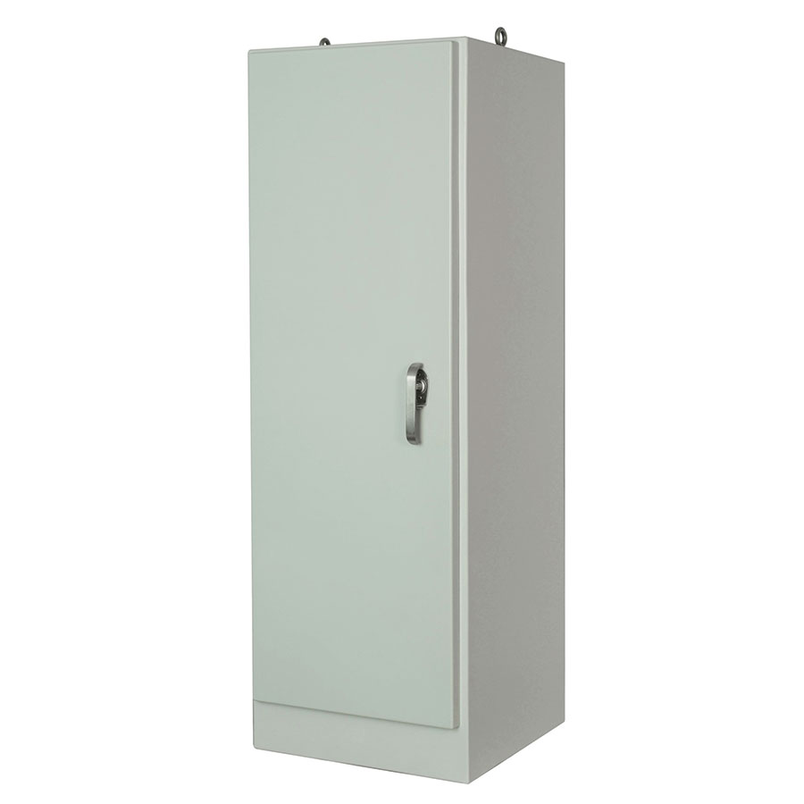 AM722525FS Fiberglass free standing enclosure with hinged cover and 3point handle