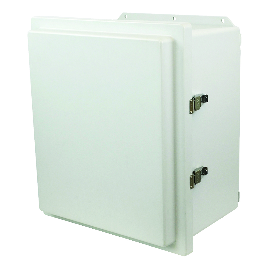 AMHD1860RLF Fiberglass enclosure with hinged window cover and snap latch