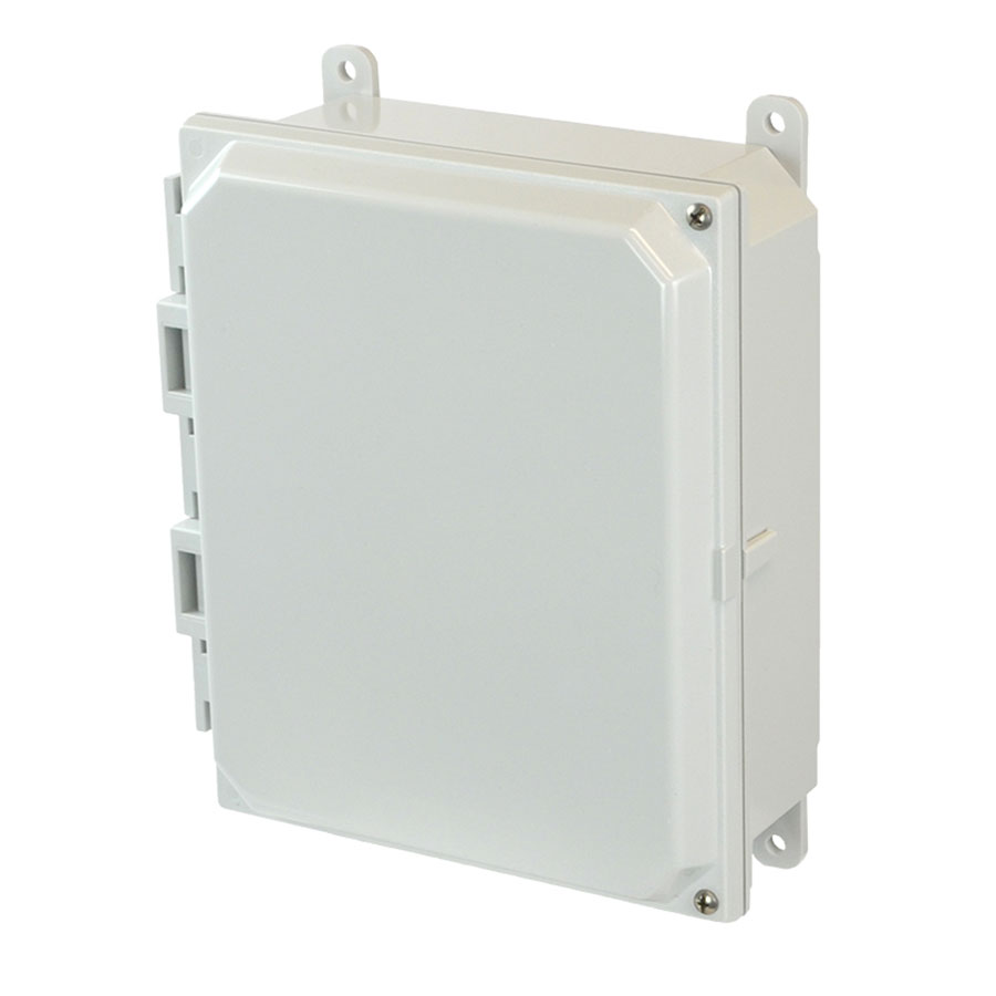 AMP1082H Polycarbonate enclosure with 2screw hinged cover
