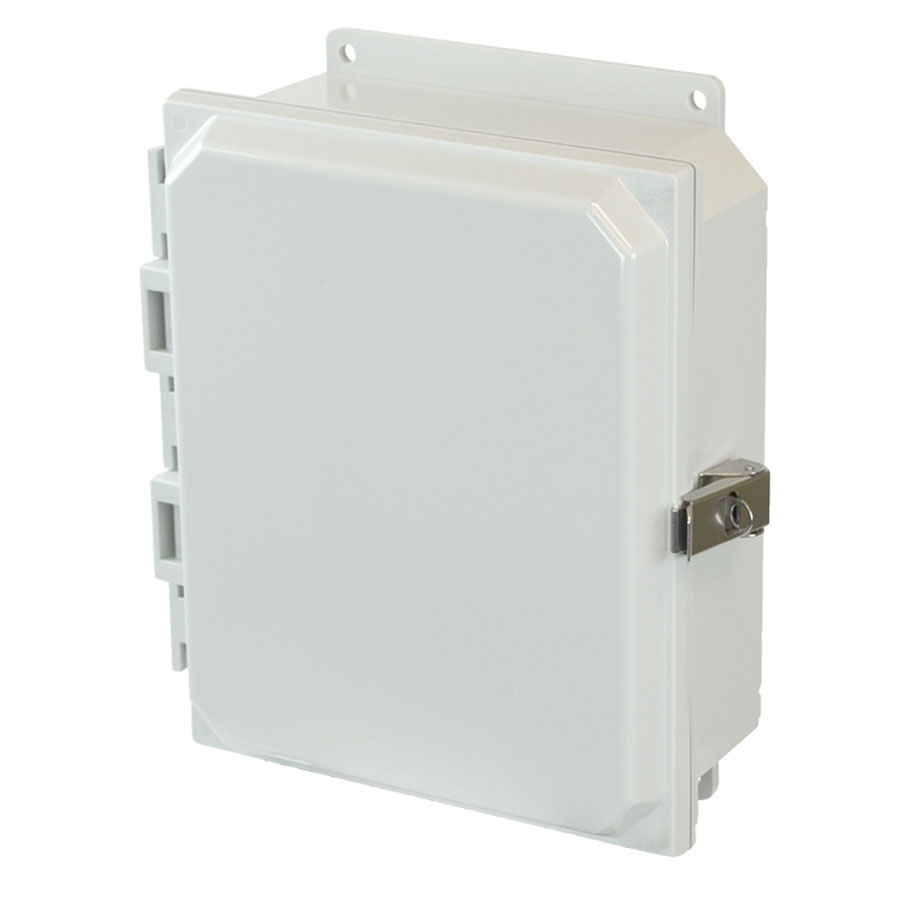 AMP1082LF Polycarbonate enclosure with hinged cover and snap latch