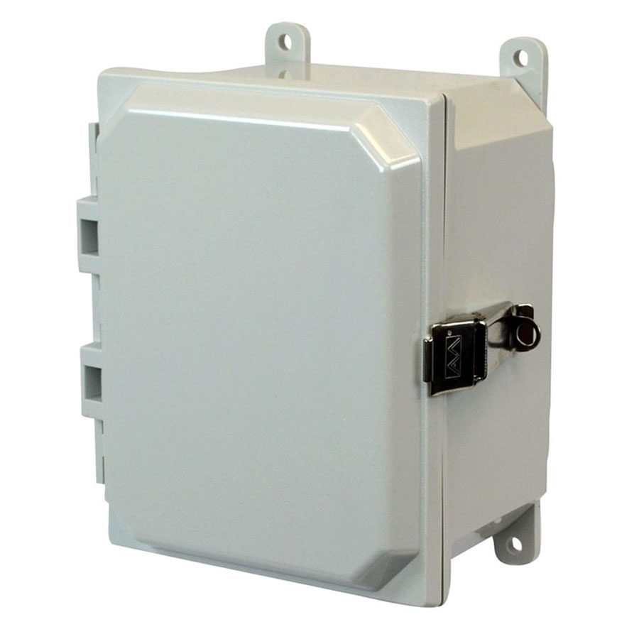 AMP1084L Polycarbonate enclosure with hinged cover and snap latch