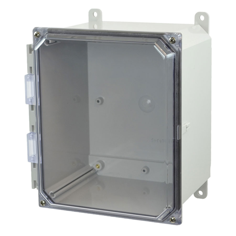 AMP1086CC Polycarbonate enclosure with 4screw liftoff clear cover