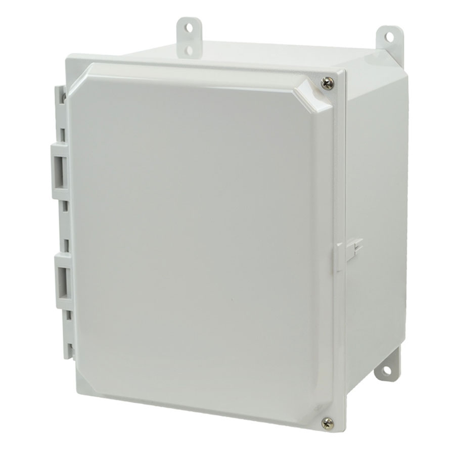 AMP1086H Polycarbonate enclosure with 2screw hinged cover