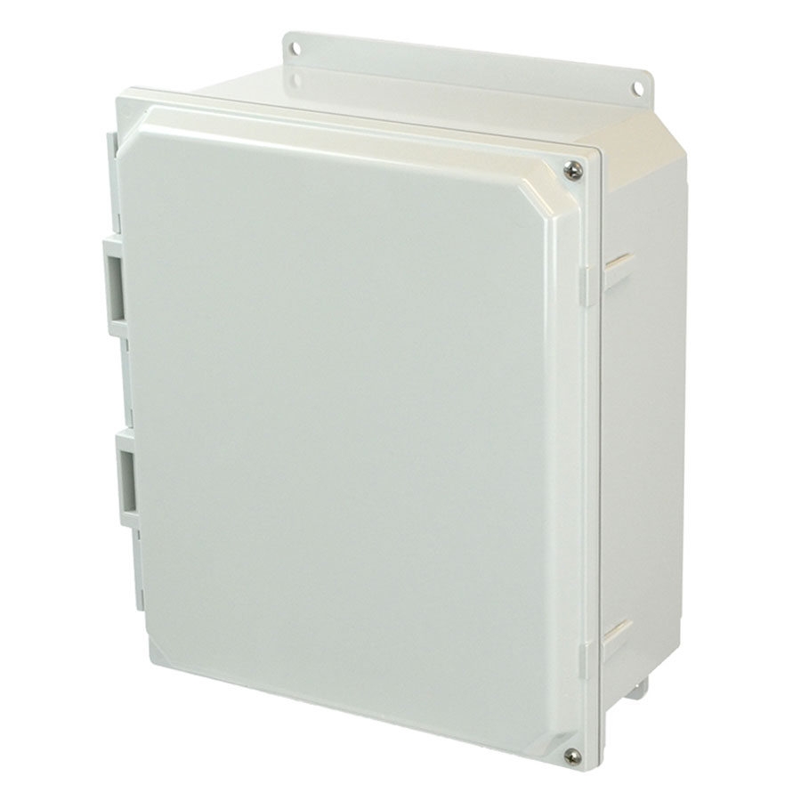 AMP1204HF Polycarbonate enclosure with 2screw hinged cover
