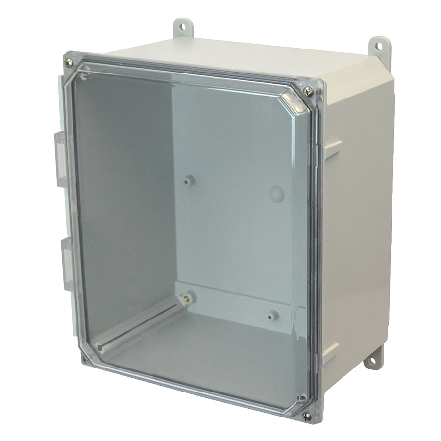 AMP1206CC Polycarbonate enclosure with 4screw liftoff clear cover
