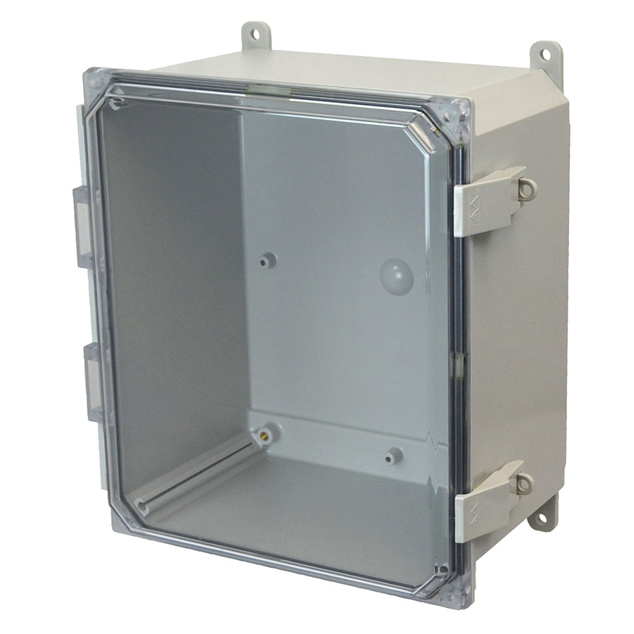 AMP1206CCNL Polycarbonate enclosure with hinged clear cover and nonmetal snap latch