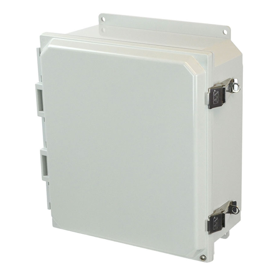 AMP1226LF Polycarbonate enclosure with hinged cover and snap latch