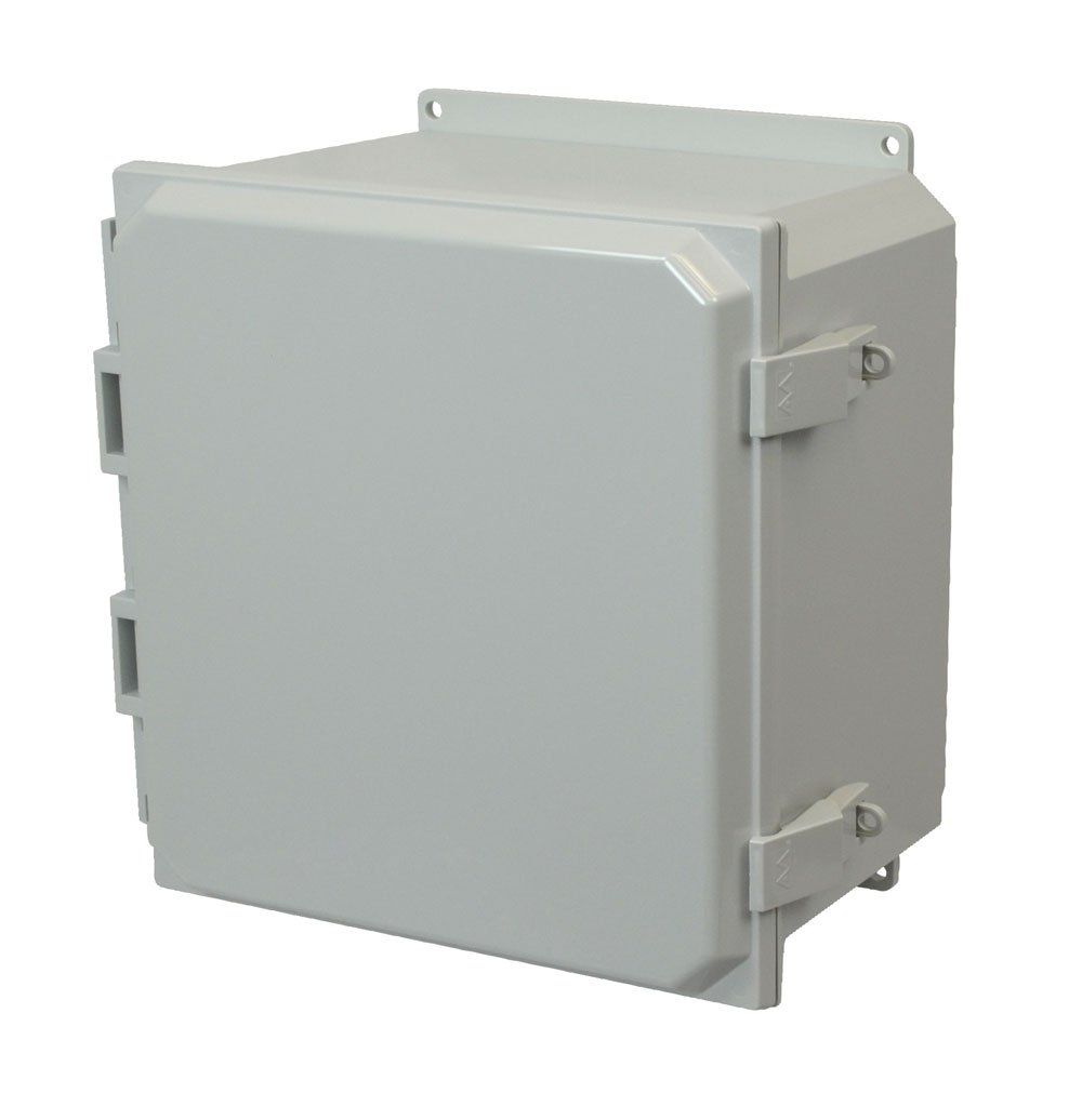 AMP1226NLF Polycarbonate enclosure with hinged cover and nonmetal snap latch