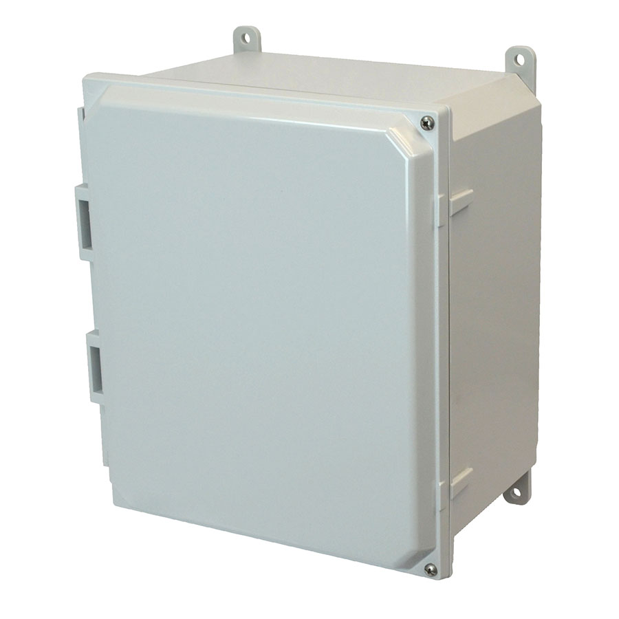 AMP1426H Polycarbonate enclosure with 2screw hinged cover