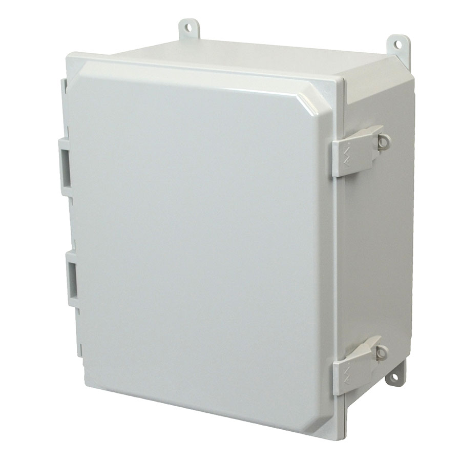 AMP1426NL Polycarbonate enclosure with hinged cover and nonmetal snap latch