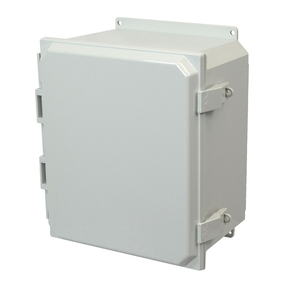 AMP1426NLF Polycarbonate enclosure with hinged cover and nonmetal snap latch