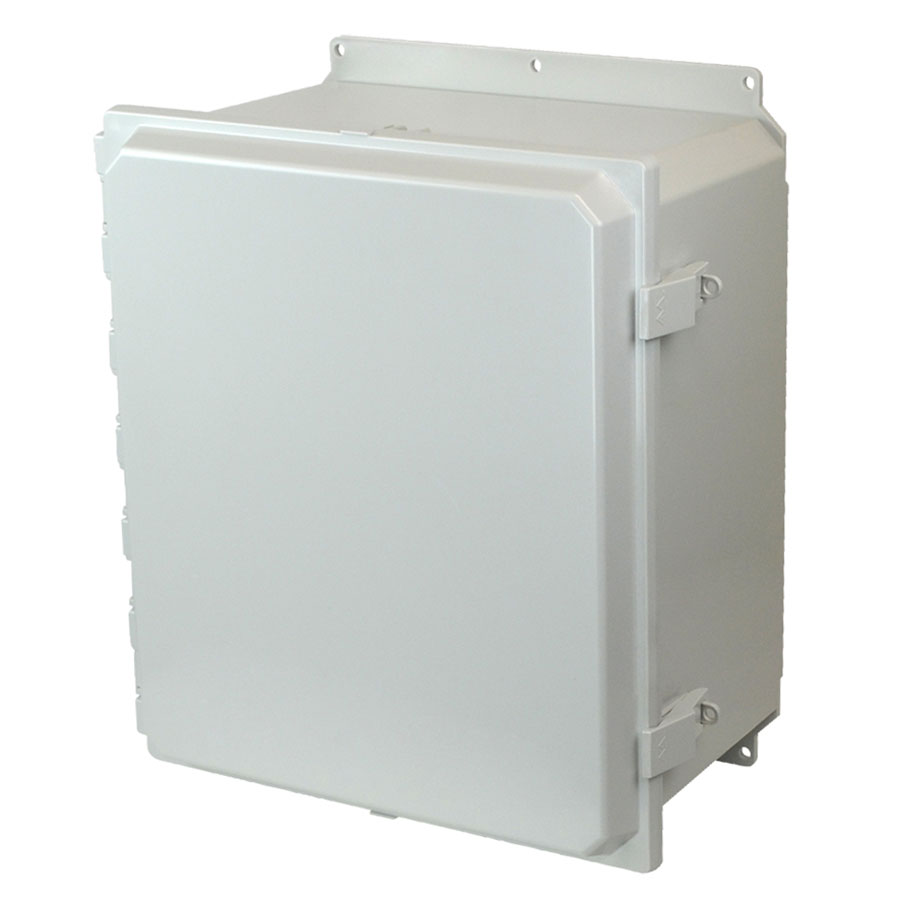 AMP1648NLF Polycarbonate enclosure with hinged cover and nonmetal snap latch