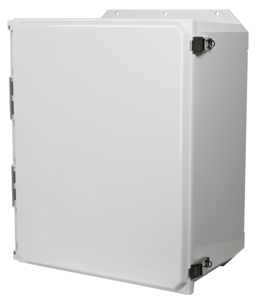AMP2060LF Polycarbonate enclosure with hinged cover and snap latch