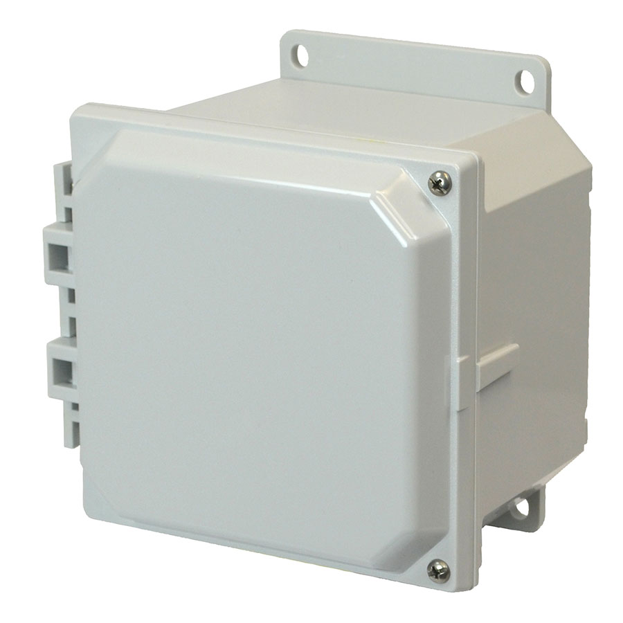 AMP664HFI Polycarbonate enclosure with 2screw hinged cover