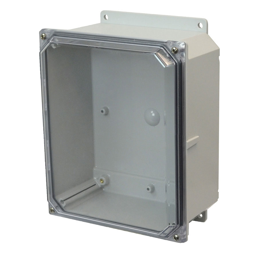 AMP864CCF Polycarbonate enclosure with 4screw liftoff clear cover