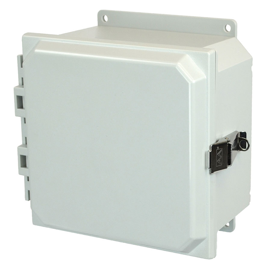 AMP884LF Polycarbonate enclosure with hinged cover and snap latch