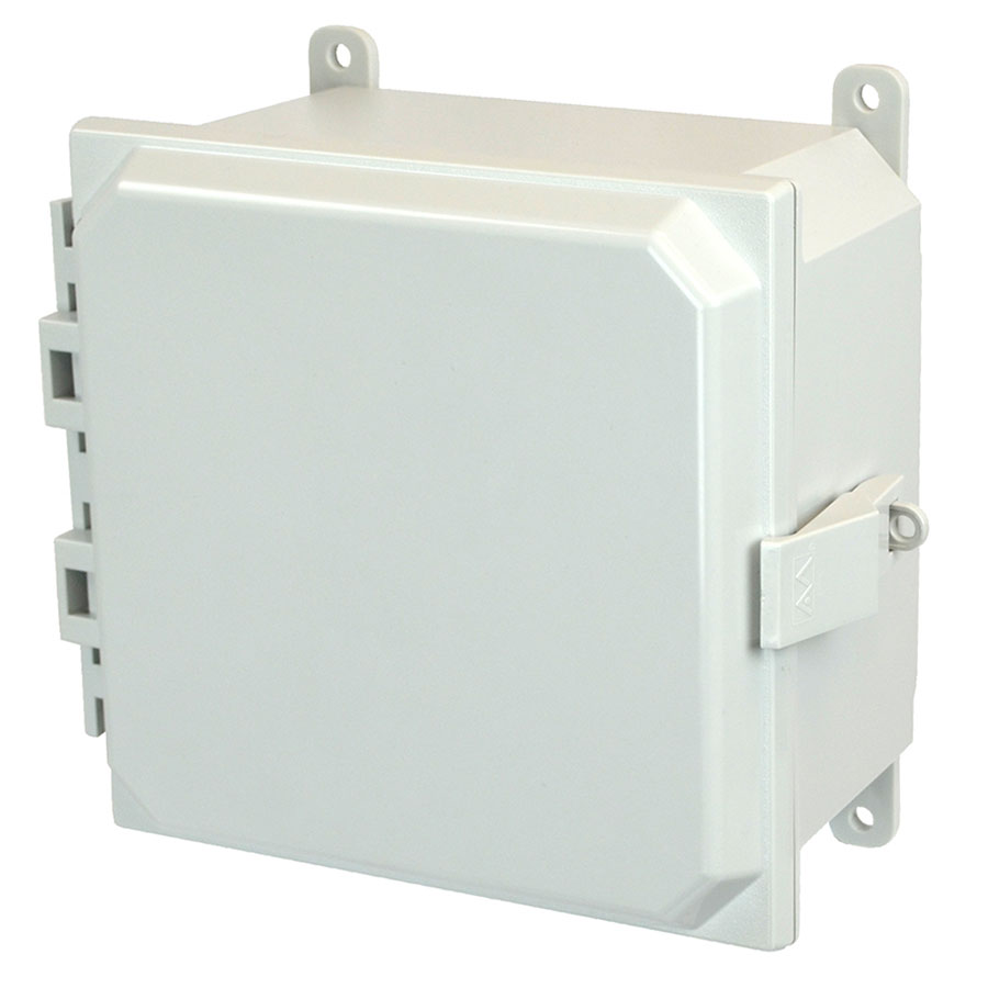 AMP884NL Polycarbonate enclosure with hinged cover and nonmetal snap latch