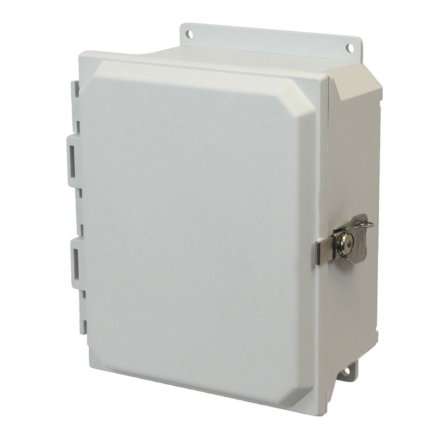 AMU1084TF Fiberglass enclosure with hinged cover and twist latch