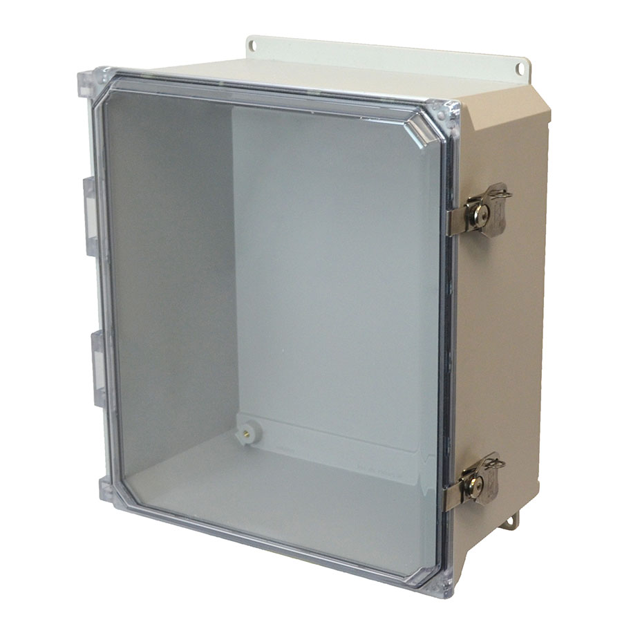 AMU1206CCTF Fiberglass enclosure with hinged clear cover and twist latch