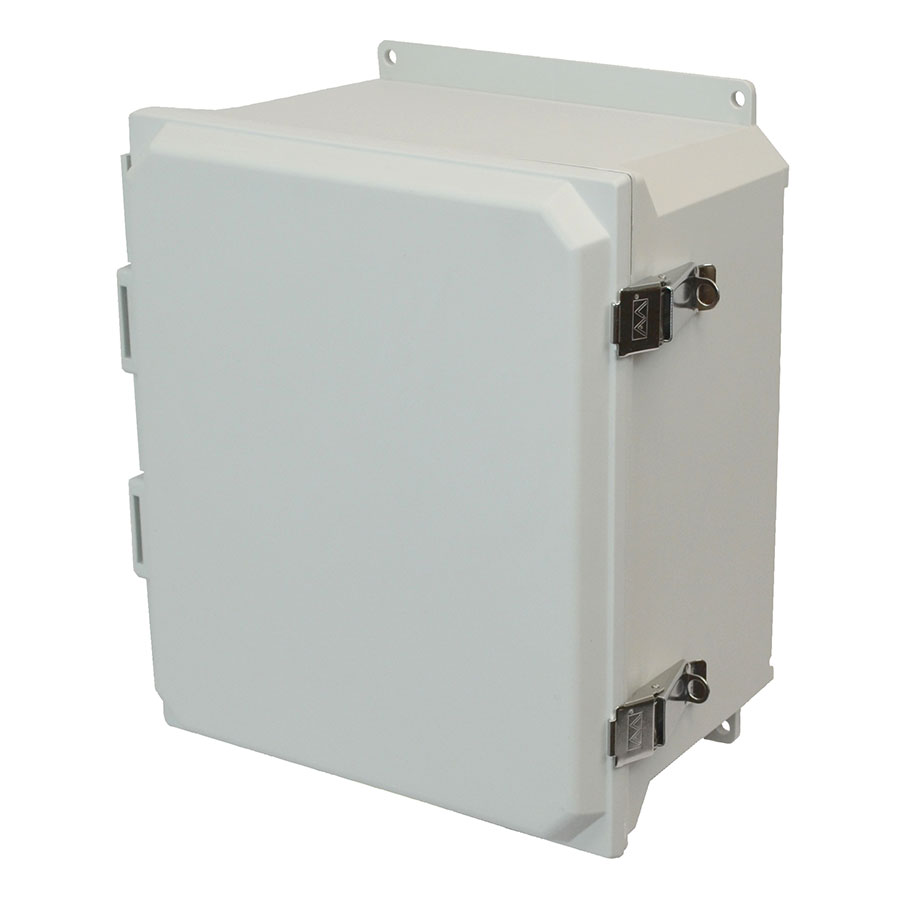 AMU1426LF Fiberglass enclosure with hinged cover and snap latch