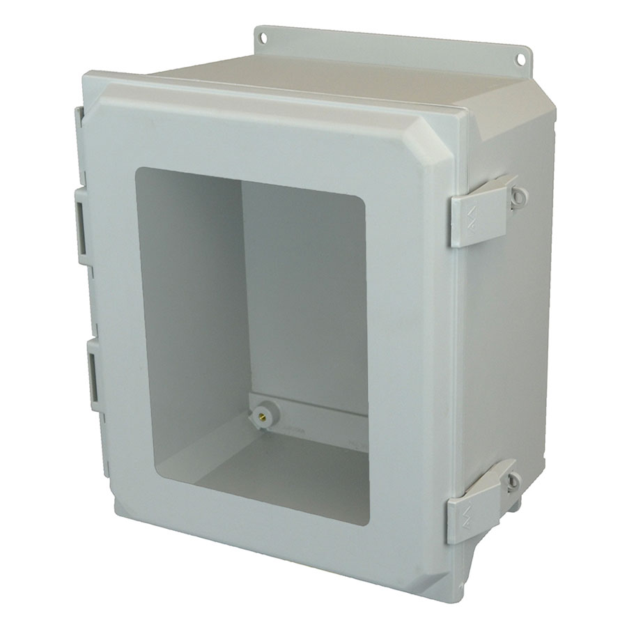 AMU1426NLWF Fiberglass enclosure with hinged window cover and nonmetal snap latch