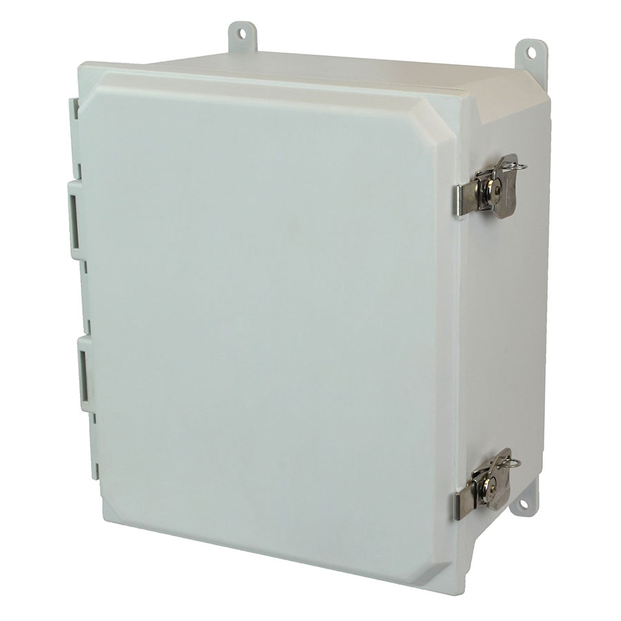 AMU1426T Fiberglass enclosure with hinged cover and twist latch