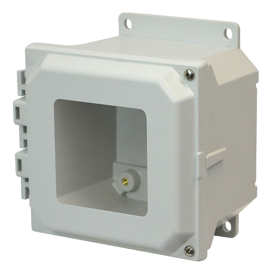 AMU664HWF Fiberglass enclosure with 2screw hinged window cover