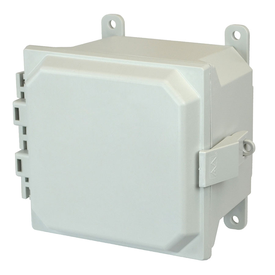 AMU664NL Fiberglass enclosure with hinged cover and nonmetal snap latch