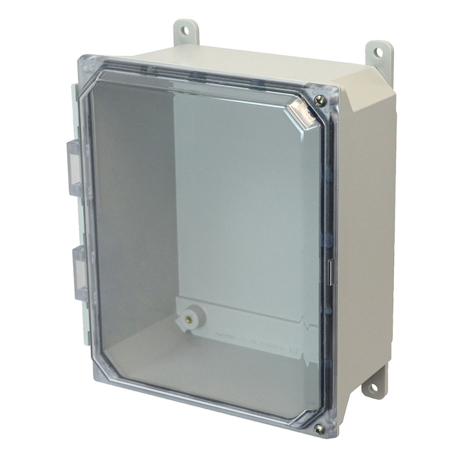 AMU864CCH Fiberglass enclosure with 2screw hinged clear cover