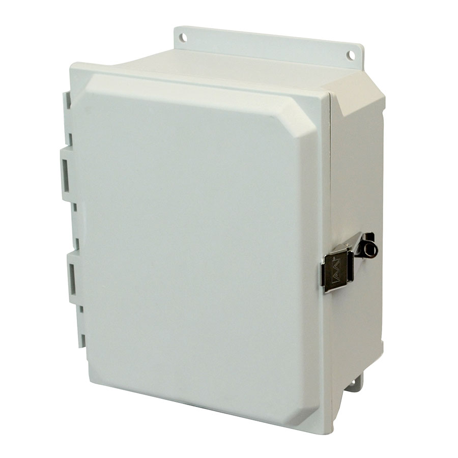 AMU864LF Fiberglass enclosure with hinged cover and snap latch