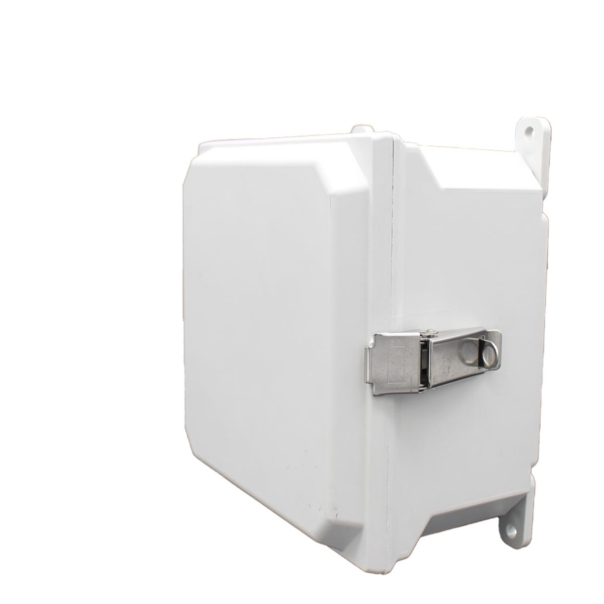 AMU884L Fiberglass enclosure with hinged cover and snap latch