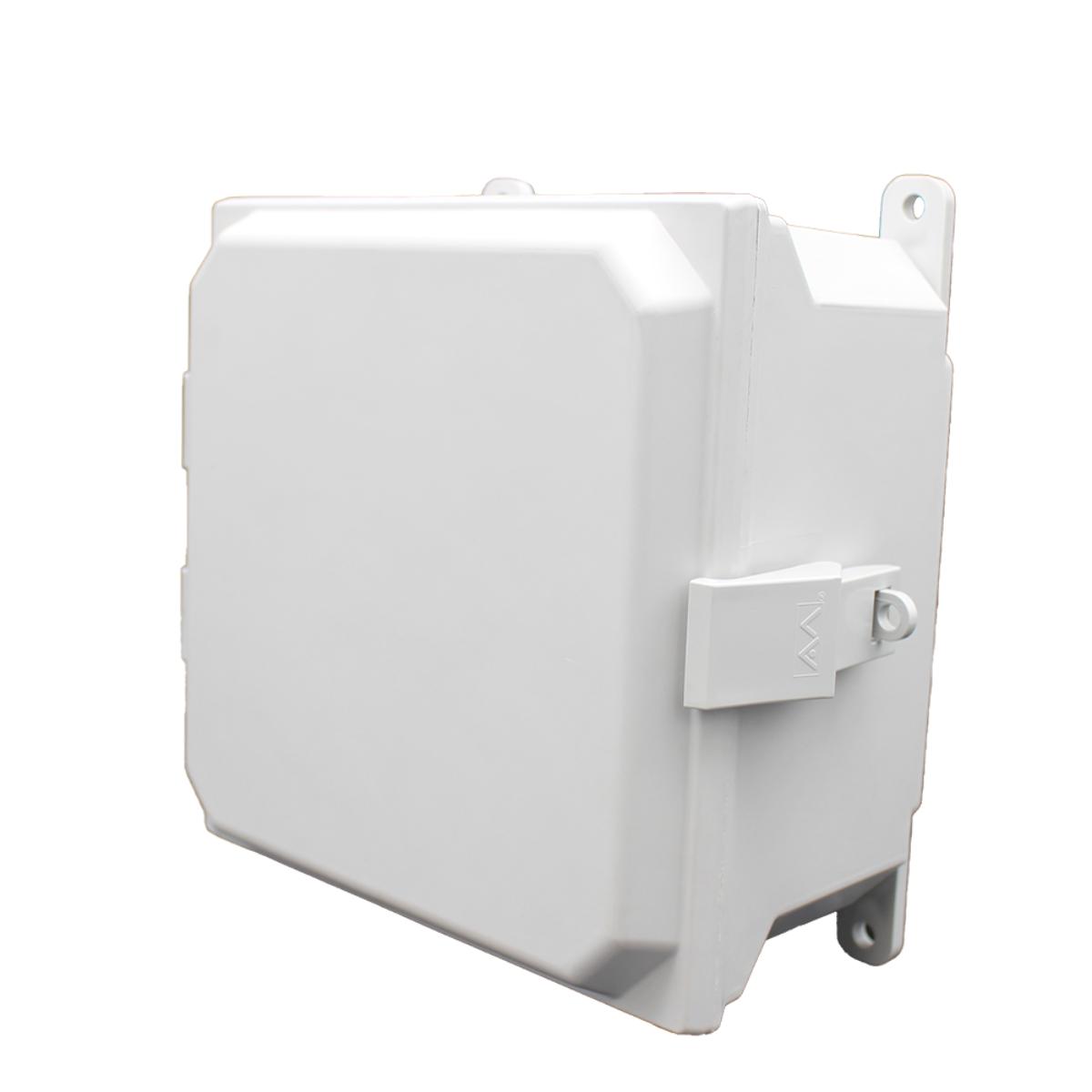 AMU884NL Fiberglass enclosure with hinged cover and nonmetal snap latch