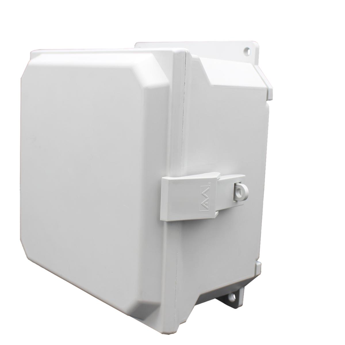 AMU884NLF Fiberglass enclosure with hinged cover and nonmetal snap latch