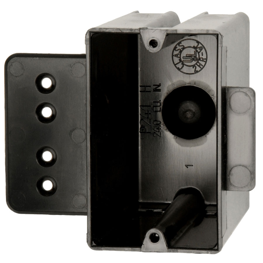 P-241H Single gang electrical box with moldedin stud face mount hanger 12 offset