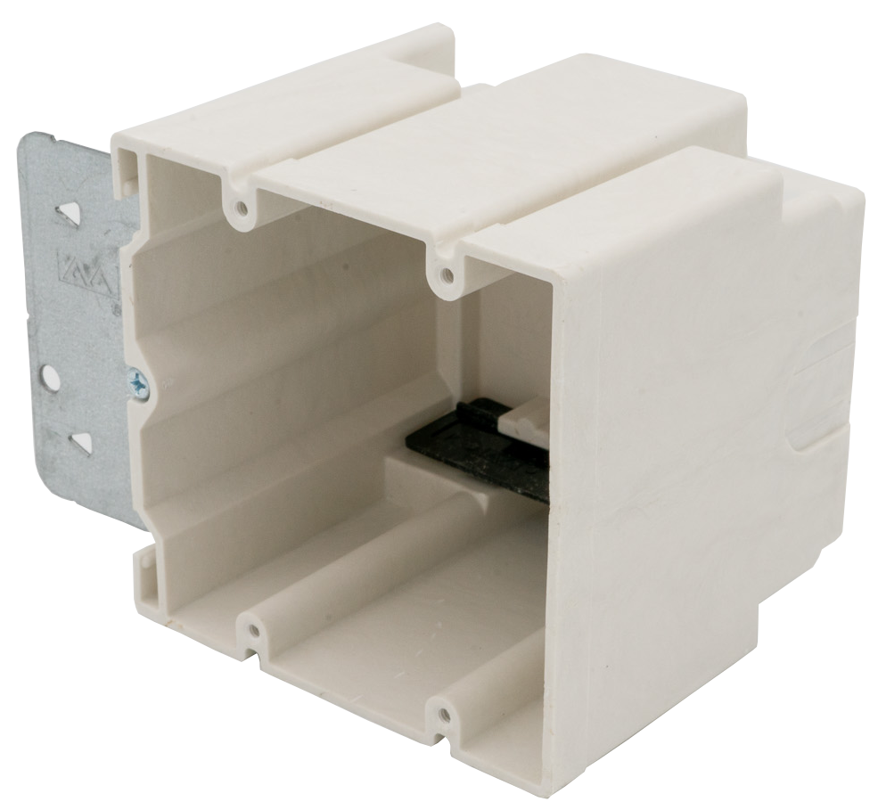 2302-ABKSC The 2302ABKSC and its 1 gang 1099AB are the only adjustable outlet boxes in the industry that are made from fiberglass This material provides unmatched strength and durability while also being lightweight and easy to handle The box has the most travel distance for an adjustable box in the industry at 2 of travel making it the perfect solution for a variety of wall finishes