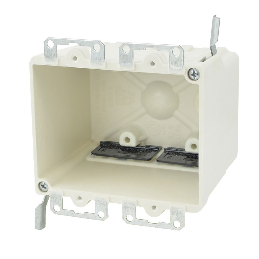 9329-EWK Two gang electrical box with metal ears wing brackets